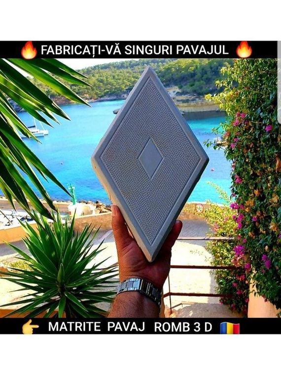 Romb 3D · plastic — matriță pentru pavaj