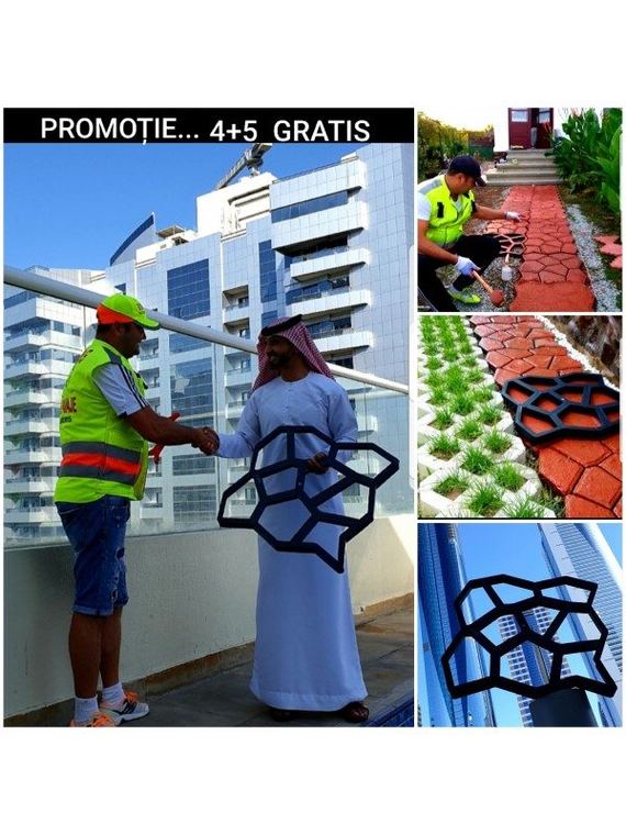 Set grilă rustică 4+4 GRATIS — matriță pentru pavaj